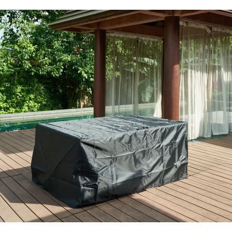 Housse de protection pour ensemble repas de jardin 6 places noir