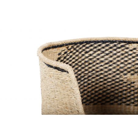 Panier rond APOLLON pour chien et chat en honc de mer coussin écru