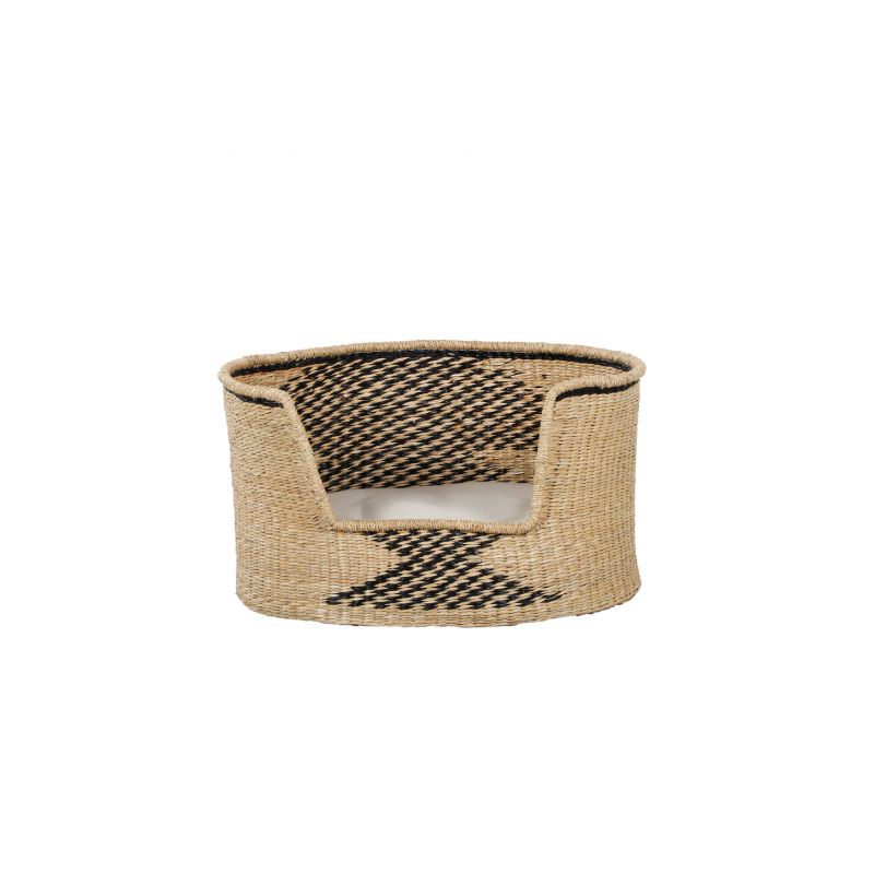 Panier rond APOLLON pour chien et chat en honc de mer coussin écru
