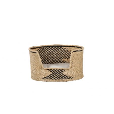 Panier rond APOLLON pour chien et chat en honc de mer coussin écru