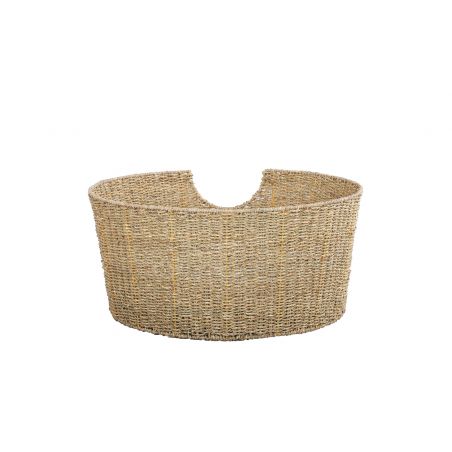 Panier rondATHENA pour chien et chat en jonc de mer coussin écru