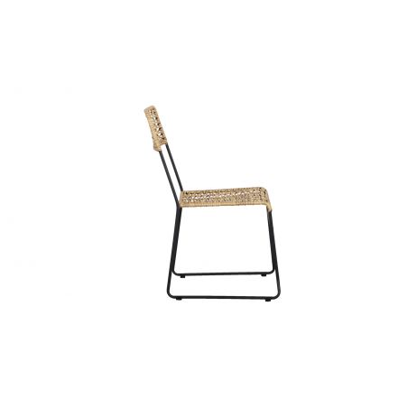 Chaises de jardin MASSA en résine tressée coloris naturel