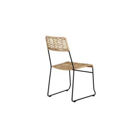 Chaises de jardin MASSA en résine tressée coloris naturel