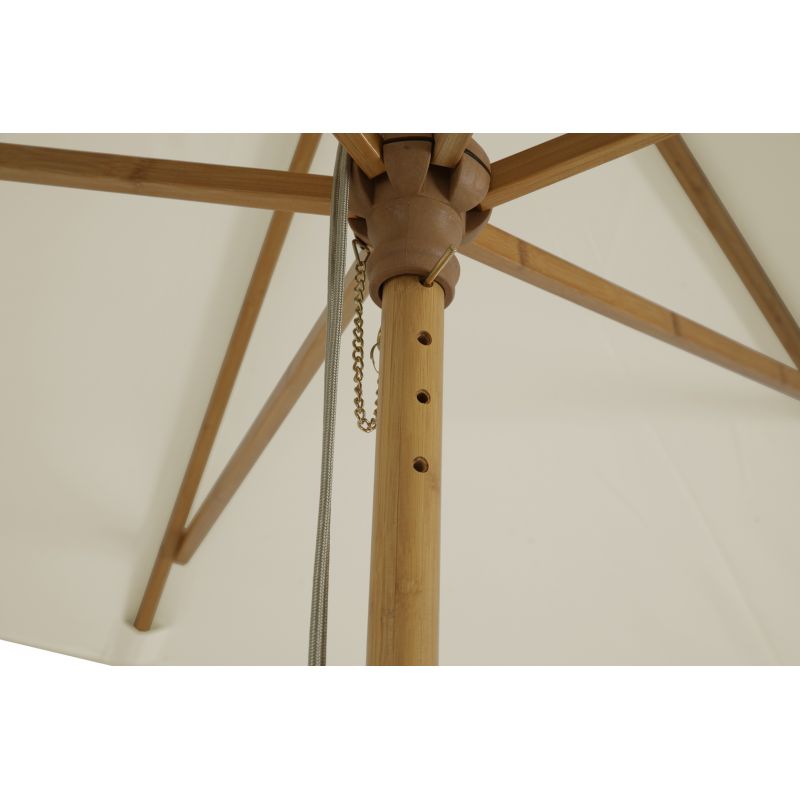 Parasol droit HOANI en bambou coloris lin clair