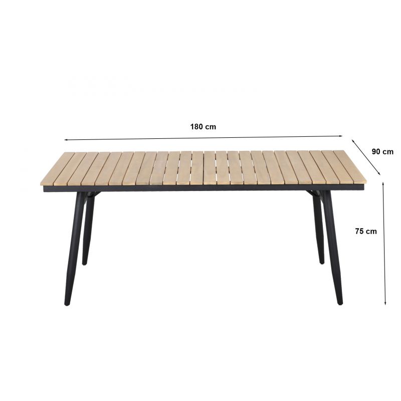 Table de jardin ALBA en bois d'acacia FSC180 cm
