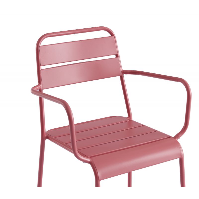 Lot de 2 chaises PANTONE en aluminium rouge indien