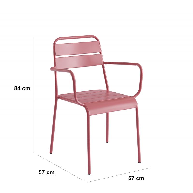 Lot de 2 chaises PANTONE en aluminium rouge indien