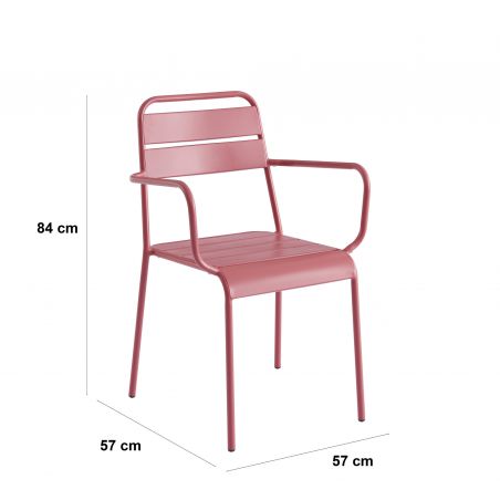 Lot de 2 chaises PANTONE en aluminium rouge indien