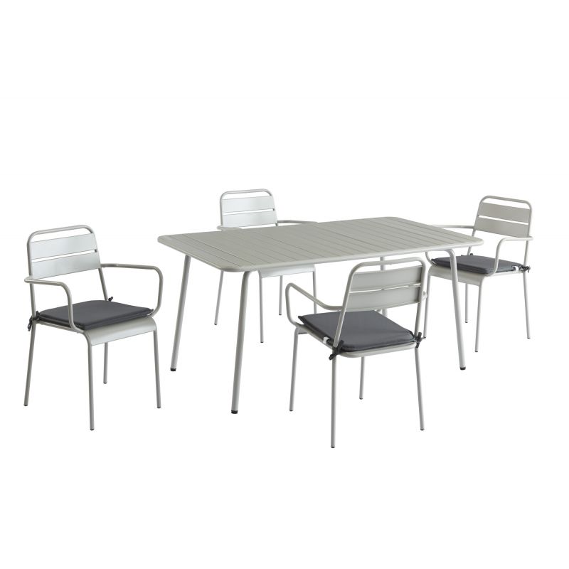 Table de jardin PANTONE en acier gris glacier 160x190 cm