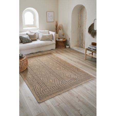 Tapis CAPRI marron aspect jute 200x290cm