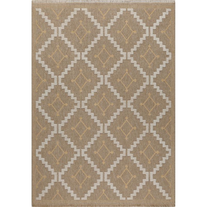 Tapis FORANA blanc et jaune aspect jute 160x230cm