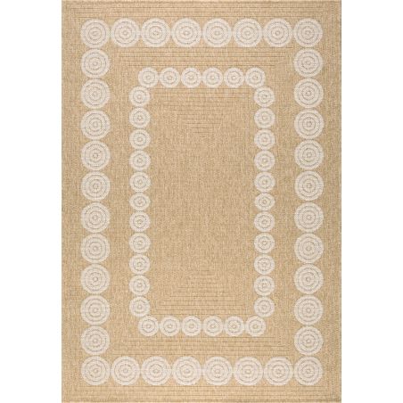 Tapis MALLORCA marron et blanc aspect jute 200x290cm