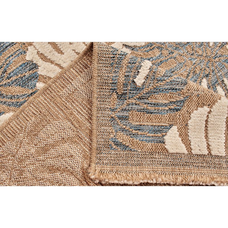 Tapis MOOREA bleu et blanc aspect jute 120x170cm