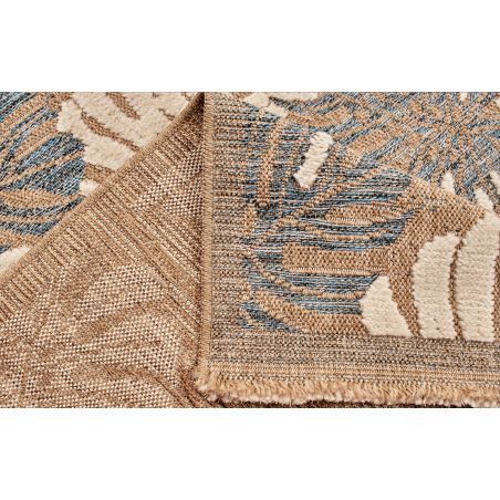 Tapis MOOREA bleu et blanc aspect jute 120x170cm