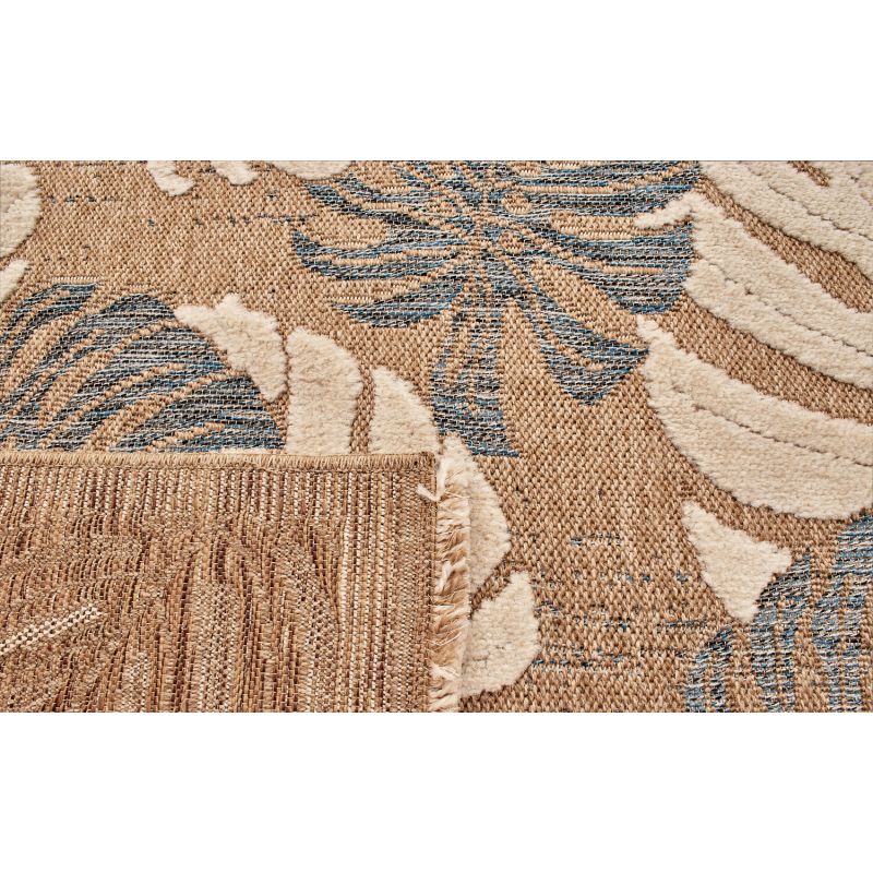 Tapis MOOREA bleu et blanc aspect jute 120x170cm
