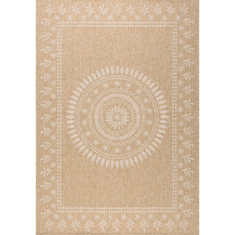 Tapis PONZA marron et blanc aspect jute 160x230cm