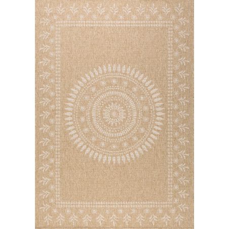 Tapis PONZA marron et blanc aspect jute 160x230cm