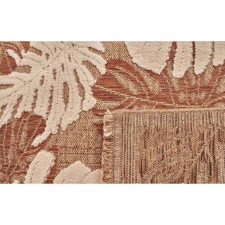 Tapis MOOREA terracotta et blanc aspect jute 160x230cm