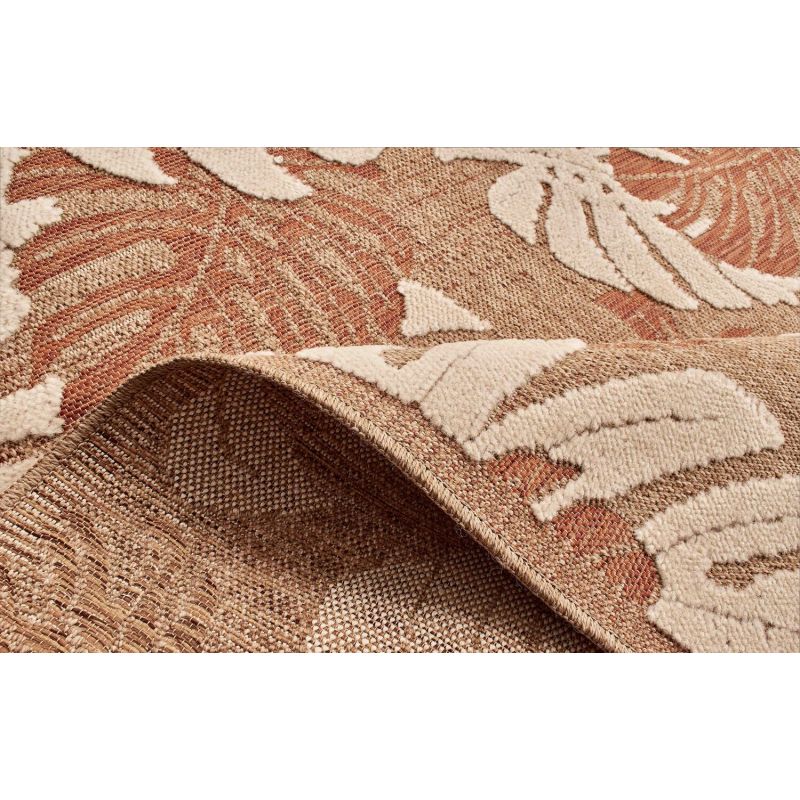 Tapis MOOREA terracotta et blanc aspect jute 160x230cm