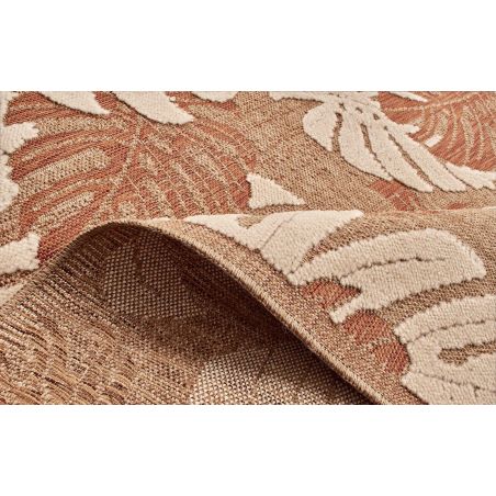 Tapis MOOREA terracotta et blanc aspect jute 160x230cm