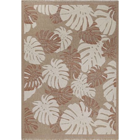 Tapis MOOREA terracotta et blanc aspect jute 160x230cm