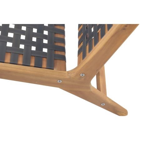 Fauteuil de jardin HAZEL en bois d'acacia et résine tressée noire