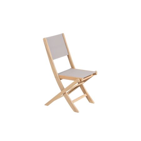 Ensemble table et chaises de jardin RIMINI 4 places en bois d'acacia et textilène taupe