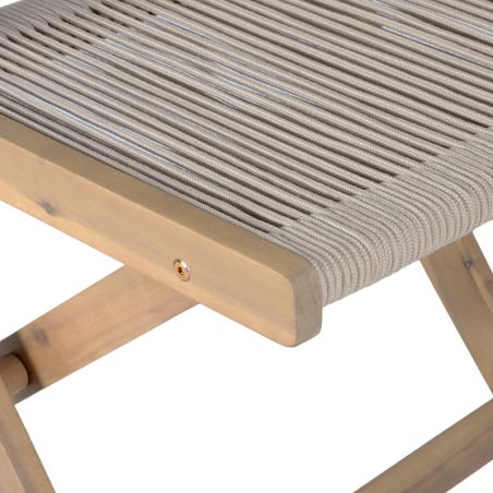 Ensemble repas AMILA 2 places en bois d'acacia et corde beige