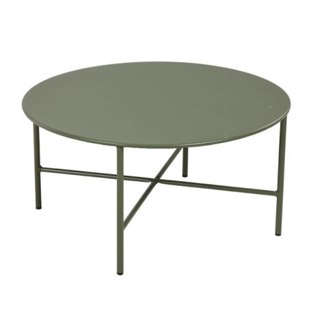 Salon de jardin ANA 4 places en acier KAKI coussins beige sable