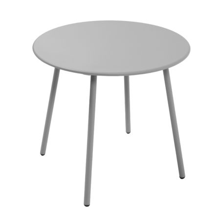 Salon de jardin PANTONE 4 places en acier gris et coussins girs clair