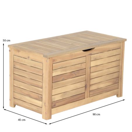 Coffre de jardin TERA en bois d'acacia90x45x50 cm
