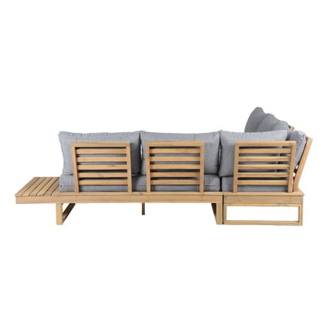Salon de jardin MONTANA 5 places en bois d'acacia FSC blanchi coloris gris chiné