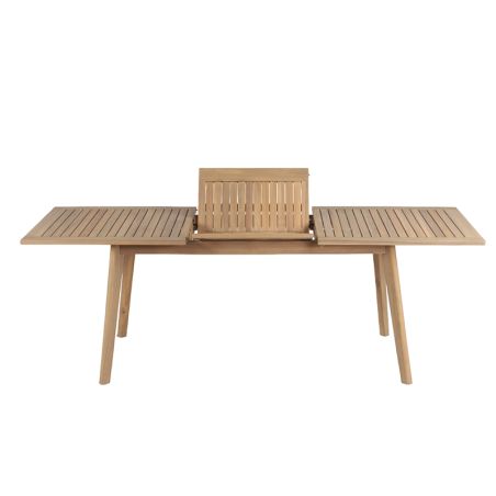 Ensemble table et chaises MOLA 8places extensible 160/220 cm en bois d'acacia FSC blanchi et textilène