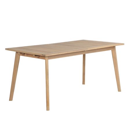 Ensemble table et chaises MOLA 6 places extensible 160/220 cm en bois d'acacia FSC blanchi