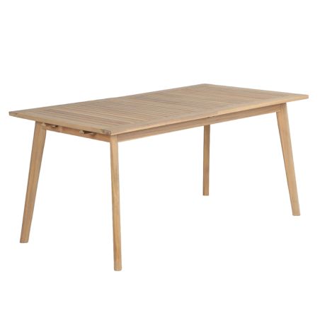 Ensemble table et chaises MOLA 6 places extensible 160/220 cm en bois d'acacia FSC blanchi et textilène