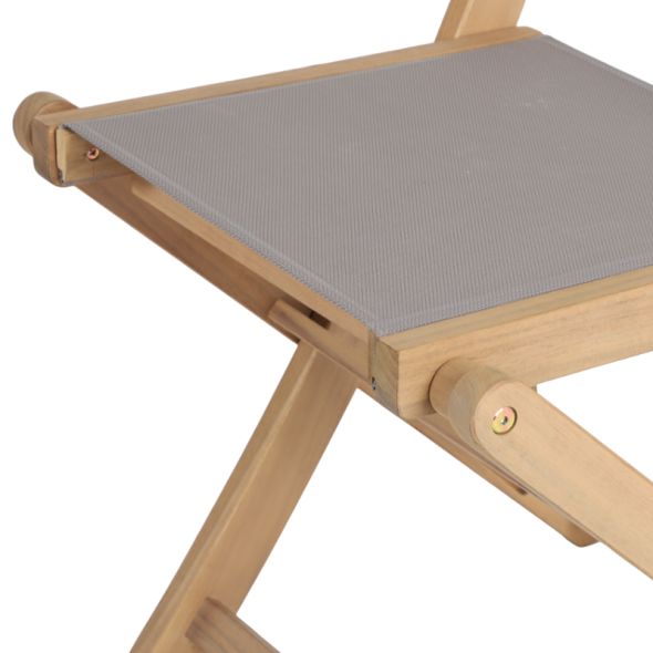 Lot de 2 chaises de jardin RIMINI en bois d'acia et textilène TAUPE