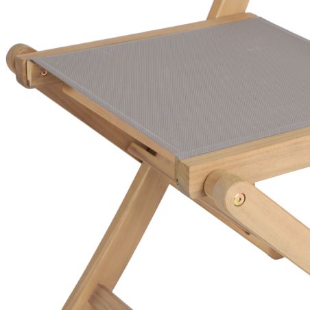 Lot de 2 chaises de jardin RIMINI en bois d'acia et textilène TAUPE