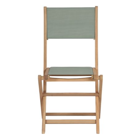 Ensemble table et chaises de jardin RIMINI en bois d'acia et textilène vert kaki