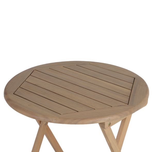 Ensemble table et chaises de jardin RIMINI en bois d'acia et textilène vert kaki