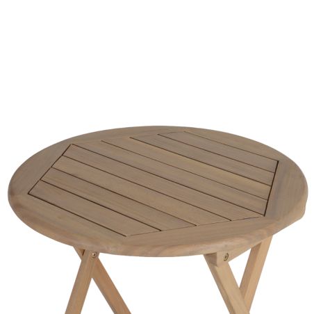Ensemble table et chaises de jardin RIMINI en bois d'acia et textilène vert kaki