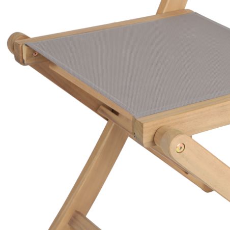 Ensemble table et chaises de jardin RIMINI en bois d'acia et textilène TAUPE