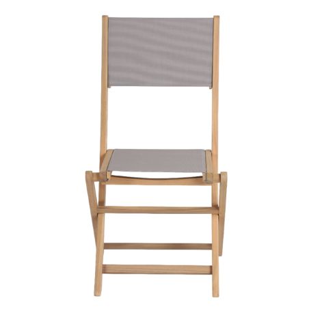 Ensemble table et chaises de jardin RIMINI en bois d'acia et textilène TAUPE