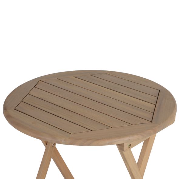 Ensemble table et chaises de jardin RIMINI en bois d'acia et textilène TAUPE