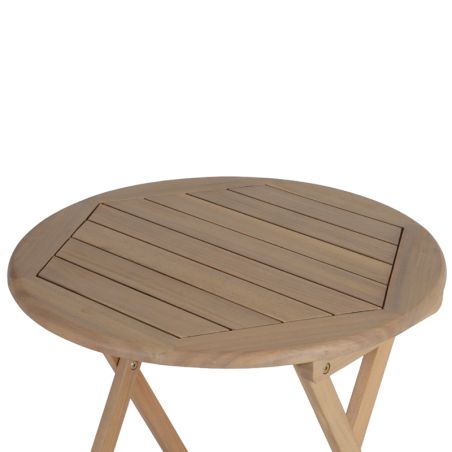 Ensemble table et chaises de jardin RIMINI en bois d'acia et textilène TAUPE