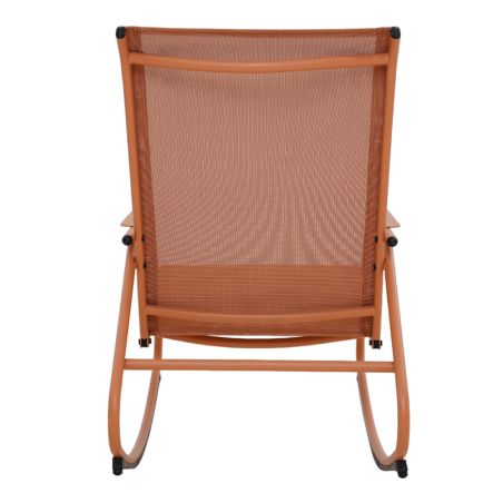 Fauteuil à bascule PANTONE en acier et textilène pêche