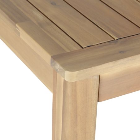 Table semi-haute KUTAen bois d'acacia blanchi 100% FSC - 140x90x95 cm