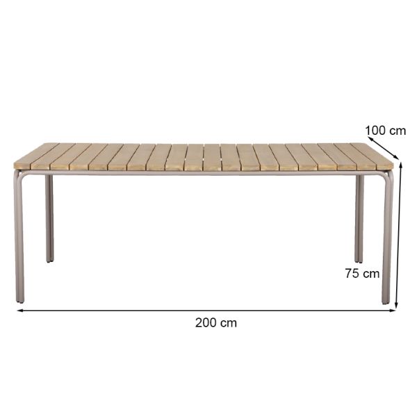 Table de jardin ASTI en bois d'acacia FSC200 cm