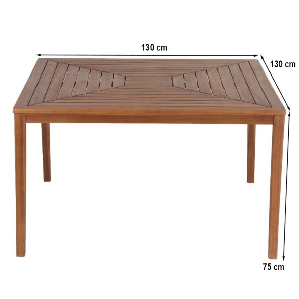 Ensemble table et chaises de jardin ABANA en bois d'acacia et résine plate
