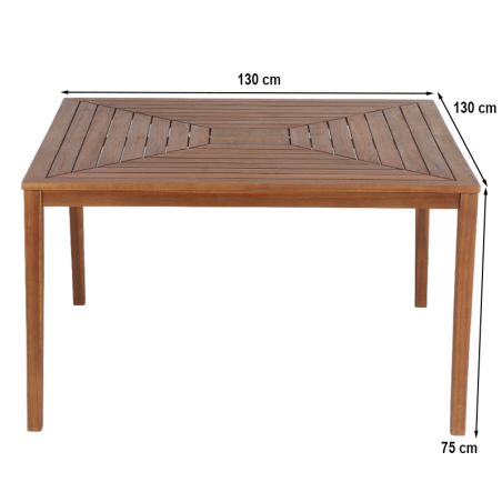 Ensemble table et chaises de jardin ABANA en bois d'acacia et résine plate