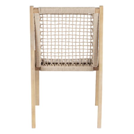 Lot de 2 chaises SAMOA en bois d'acacia et corde avec coussins